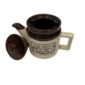 VTG Abenakis Pottery Coffee Tea Pot Canada Fable Cottage Cottagecore Handcrafted